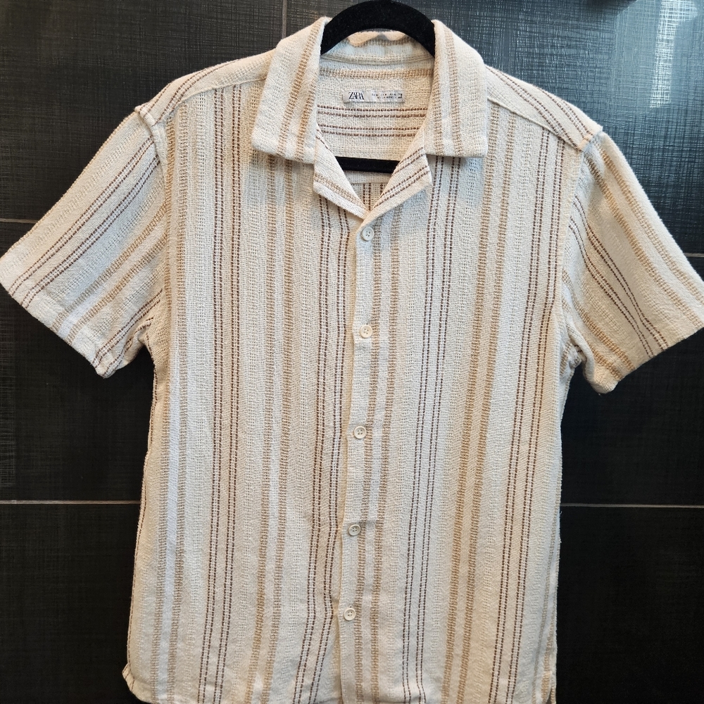 Men's Short Sleeve Crochet Shirt